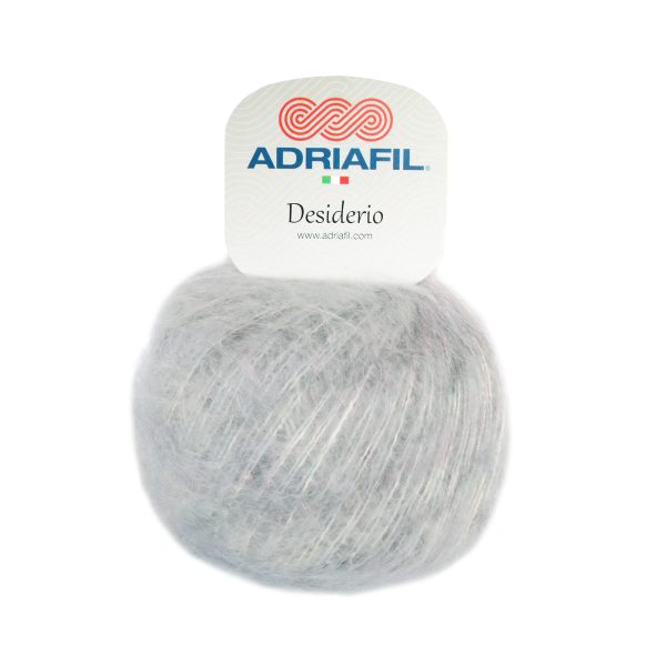 Adriafil Desiderio mohair yarn – shade 60 delicate grey