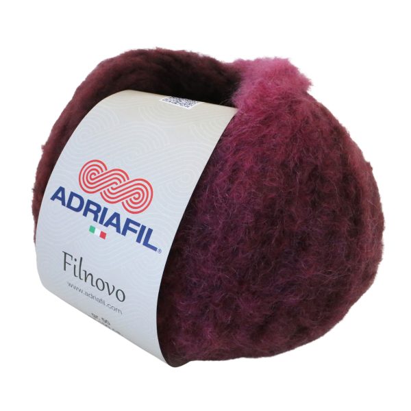 Adriafil Filnovo yarn col. 23 bordeaux-cherry – lightweight merino & mohair yarn
