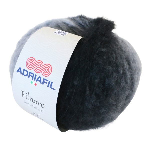 Adriafil Filnovo yarn col. 27 grey-black – lightweight merino & mohair yarn